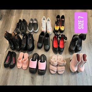 YRU, JEFFREY CAMPBELL, NAKED WOLFE, VANS, CONVERSE, MELISSA, UNIF, size 7